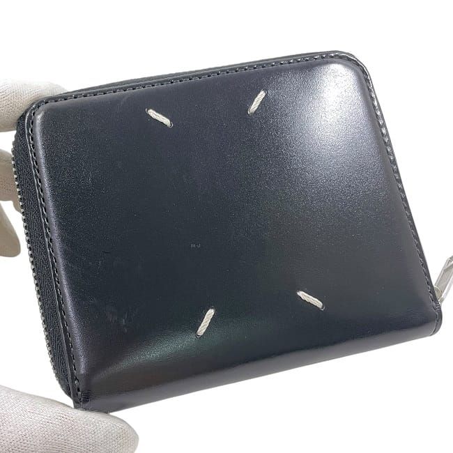 メゾンマルジェラ 二つ折り 財布 ブラック S55UI0197 美品 レザー  