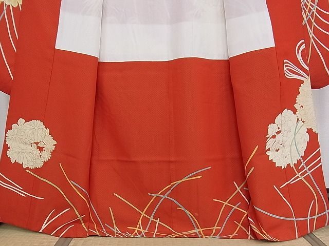 平和屋-こころ店■極上 振袖 駒刺繍 花くす玉文 金彩 金通し地 着丈165cm 裄丈65cm 正絹 逸品 3kk1600