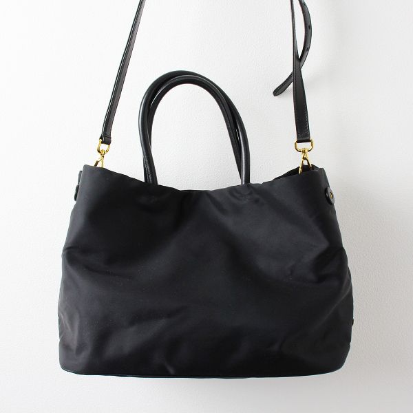 【美品】PRADA プラダ　トートバッグ　ジャガード　リボン　ナイロン　ブラック PRADA プラダ リボン ロゴジャガード トートバッグ ナイロン