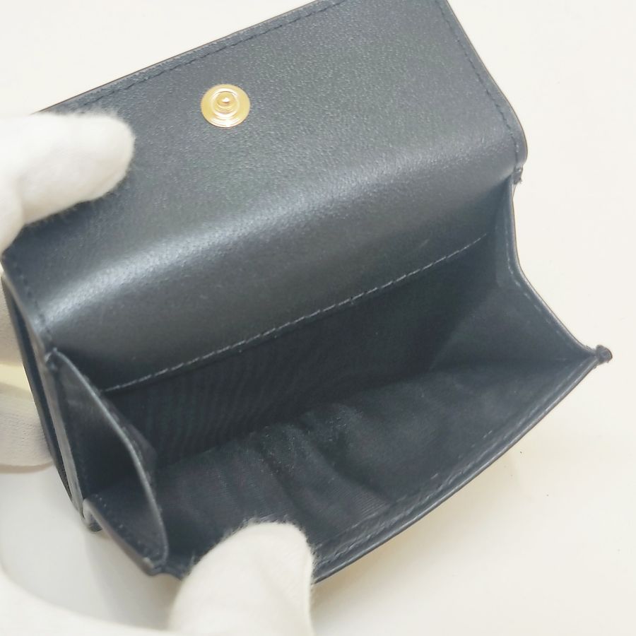 フルラ 現行 三つ折り財布 レザー コンパクト ブラック 極美品 併売商品※◇中古美品◇FURLA【フルラ】コンパクトウォレット W