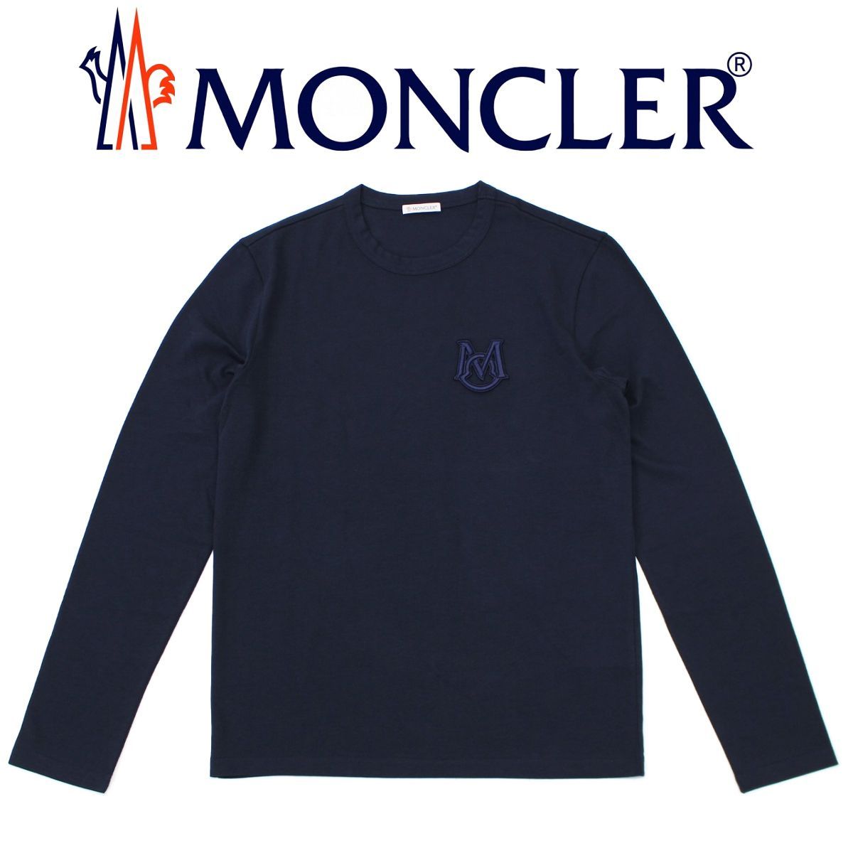 16 MONCLER モンクレール 8D71700 8390T ネイビー ロゴ クルーネック