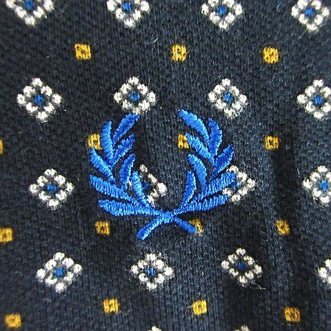 フレッドペリー FRED PERRY ポロシャツ 半袖 総柄 ロゴ 刺繡