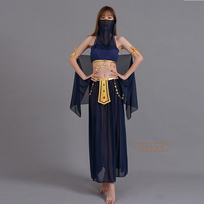 ジャスミン風衣装 上下セットアップ ほぼ未使用 アラジン ジャスミン風 ベリーダンス 衣装 セットアップ