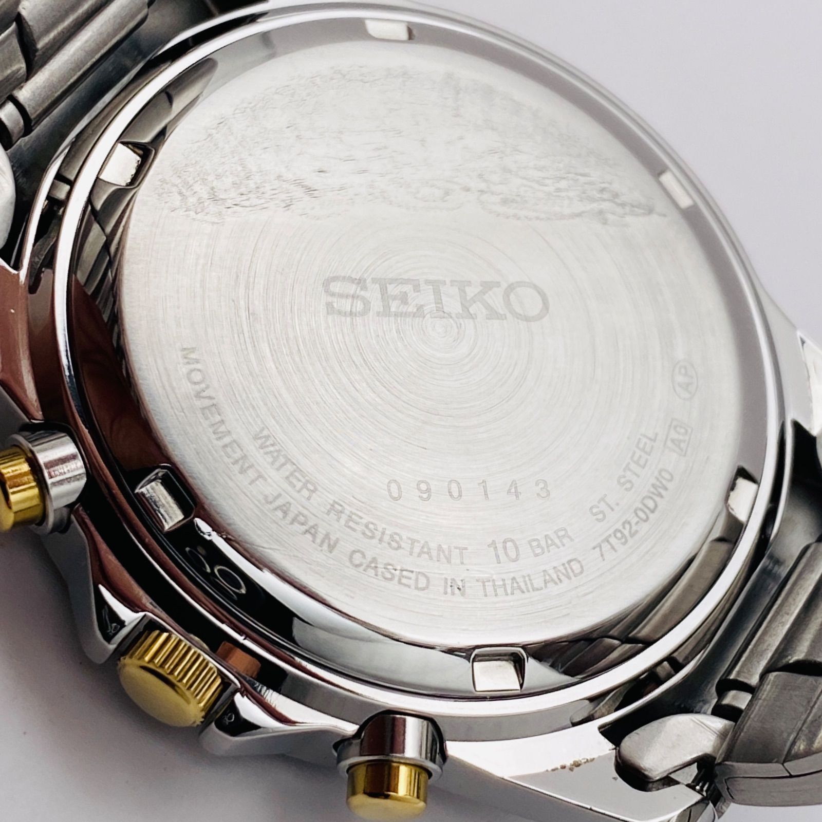 稼動品 セイコー SEIKO スピードマスター 7T42-7A10 クオーツ 黒文字盤