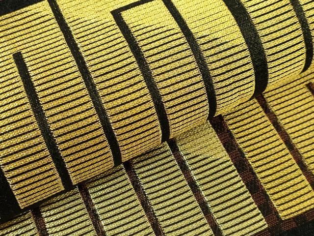 平和屋着物■極上　六通柄袋帯　スリーシーズン帯　源氏香　黒地　金糸　鈴乃屋扱い　逸品　DZAA6735kh5 平和屋着物□極上 六通柄袋帯 スリーシーズン帯 源氏香 黒地 金糸