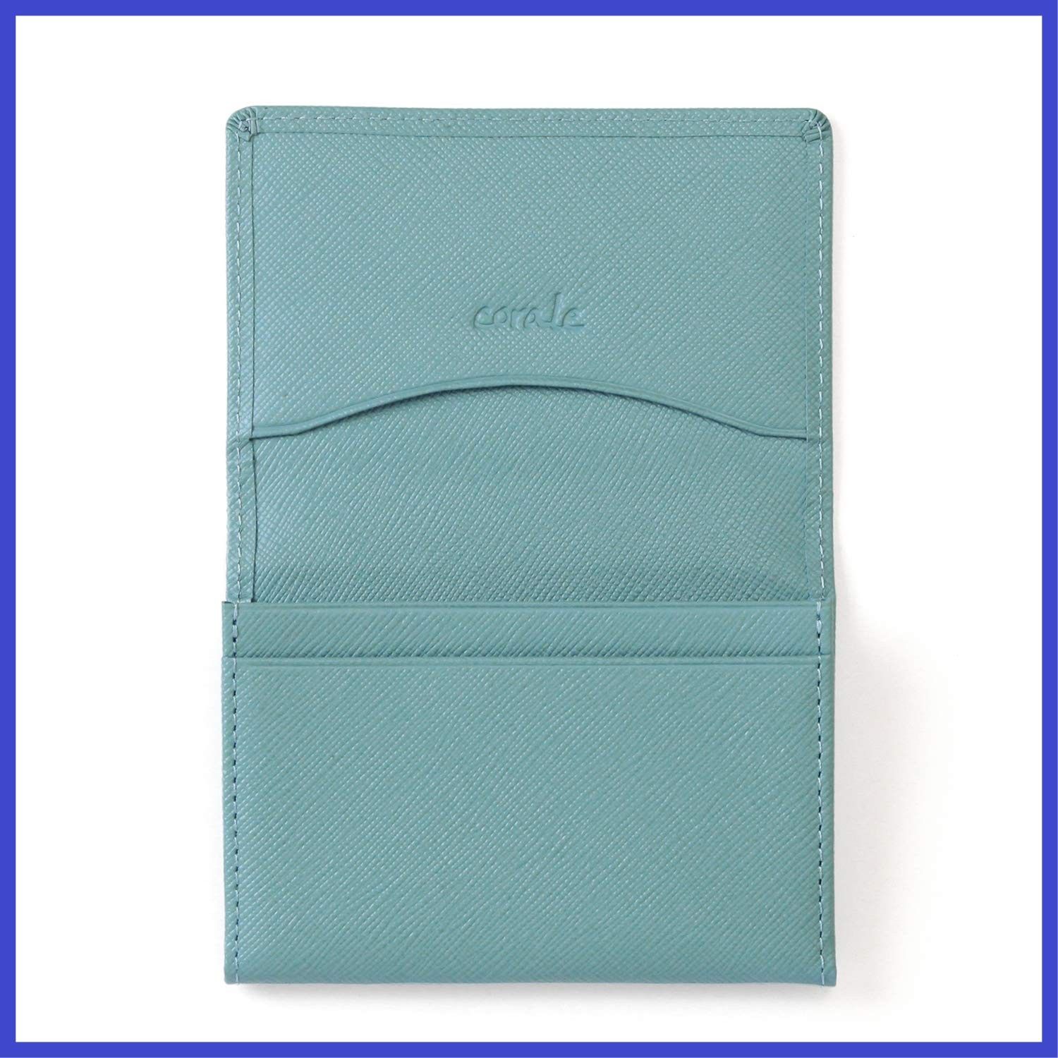 [コラーレ] 名刺入れ レディース 革 本革 プリズムレザー カードケース 名刺ケース シンプル おしゃれ 女性用 (ブルーグレー)