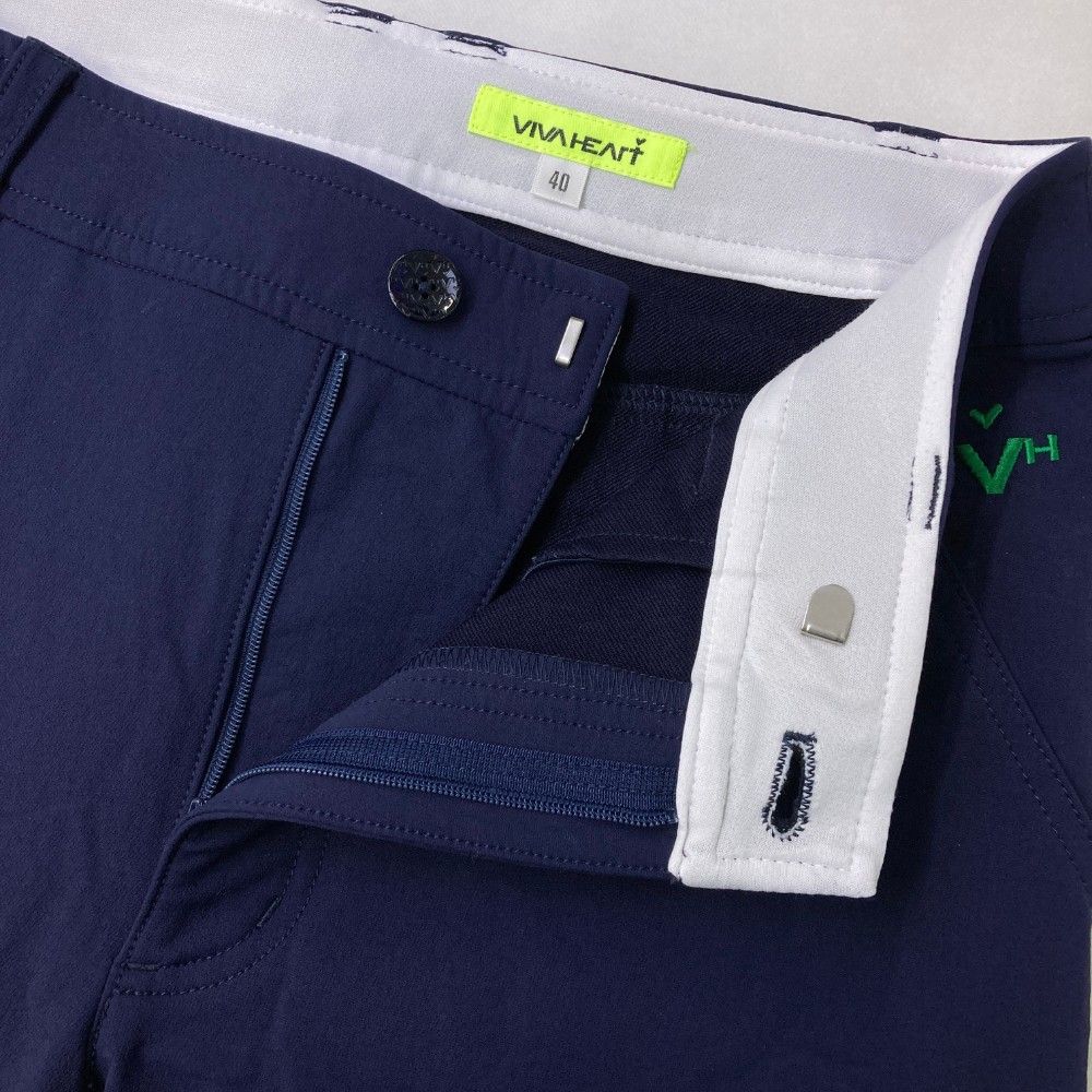 【美品】VIVAHEART レディースゴルフパンツ 40サイズ ネイビー サイズ：40 VIVA HEART ビバハート ストレッチパンツ ネイビー系