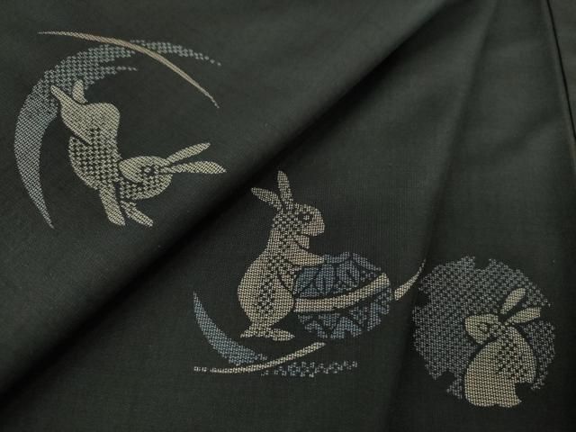 平和屋着物●本場大島紬 訪問着 9マルキ 地空 跳兎 月兎 正絹 DAAS3300ps