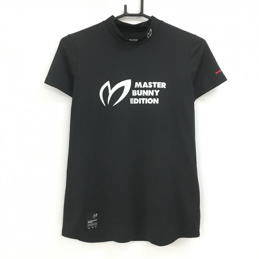 美品】マスターバニー 半袖ハイネックシャツ 黒×シルバー フロントロゴ
