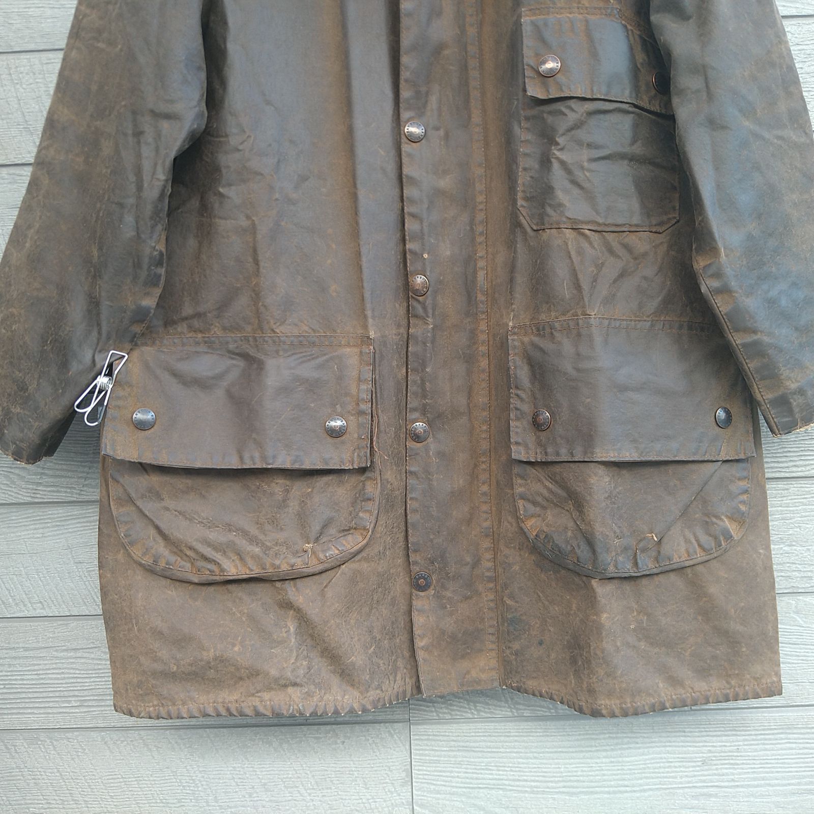 【希少】80s Barbour バブァー　棒ZIPSOLWAY ZIPPER着丈約89