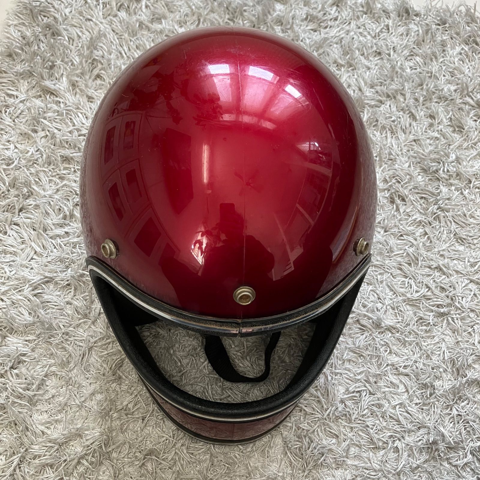 GRANT☆Lサイズ ビンテージヘルメット 80年代 赤色 希少 旧車 ハーレー 