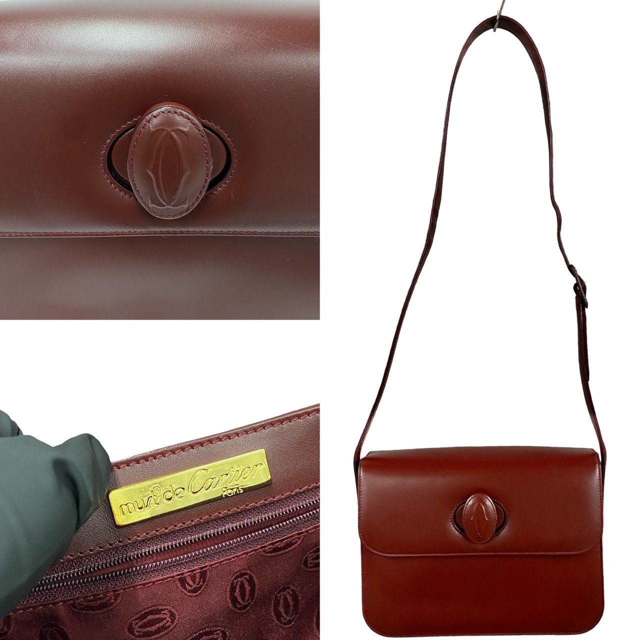 ほぼ未使用 Cartier カルティエ ショルダー バッグ ほど遠く マストライン 