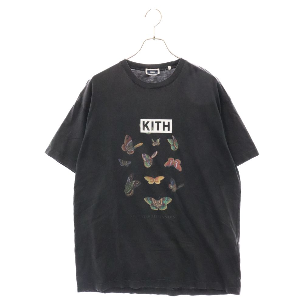 KITH (キス) Butterfly Vintage Tee KH030117 バタフライプリント ヴィンテージ加工半袖Tシャツ カットソー  ブラック - メルカリ