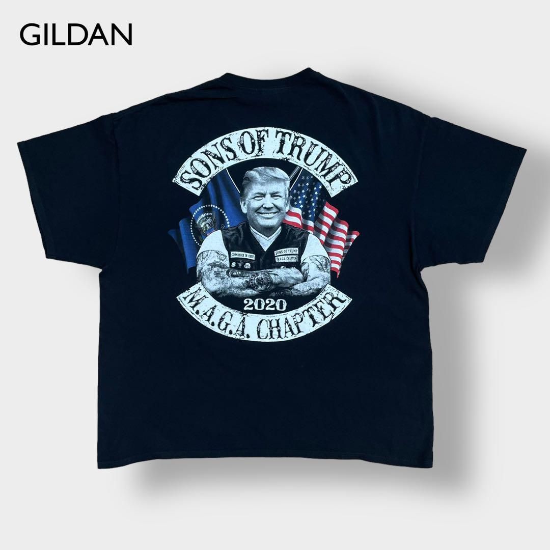 GILDAN】トランプ Tシャツ ワンポイント バックプリント 2XL 古着