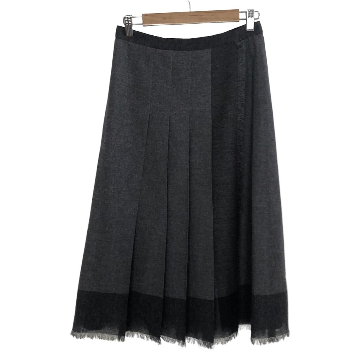 DIOR|ChristianDior ディオール|クリスチャンディオール 巻きスカート サイズ42 L レディース - ダークグレー×黒 ロング|プリーツ