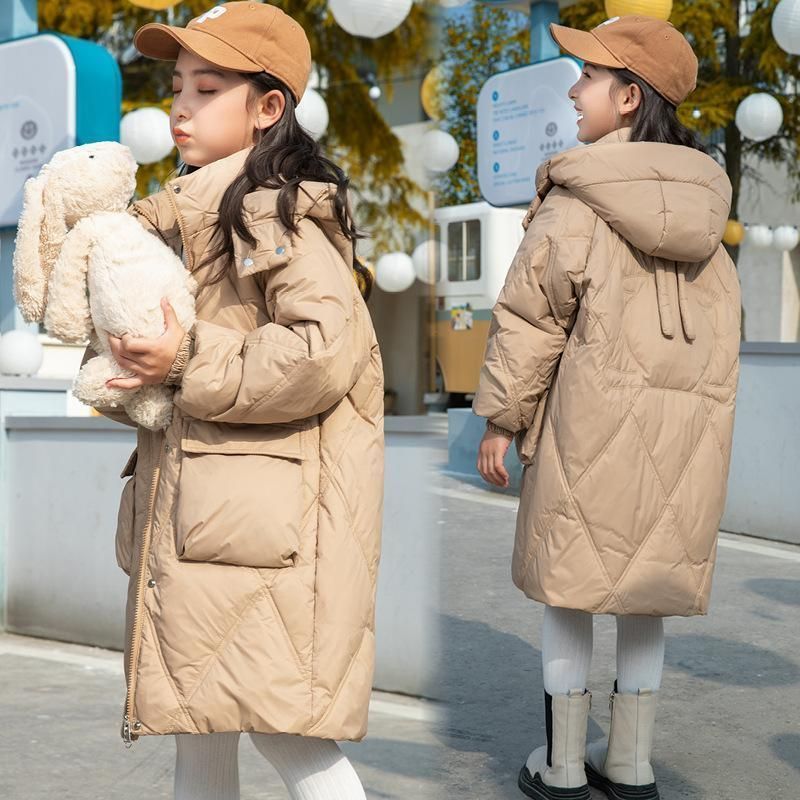 ダウンコート キッズ 子供服 女の子 秋冬 冬服 子供コート アウター 厚手 ダウン キッズコート ロングコート ダウンジャケット フード付き 刺繍 暖かい 防寒