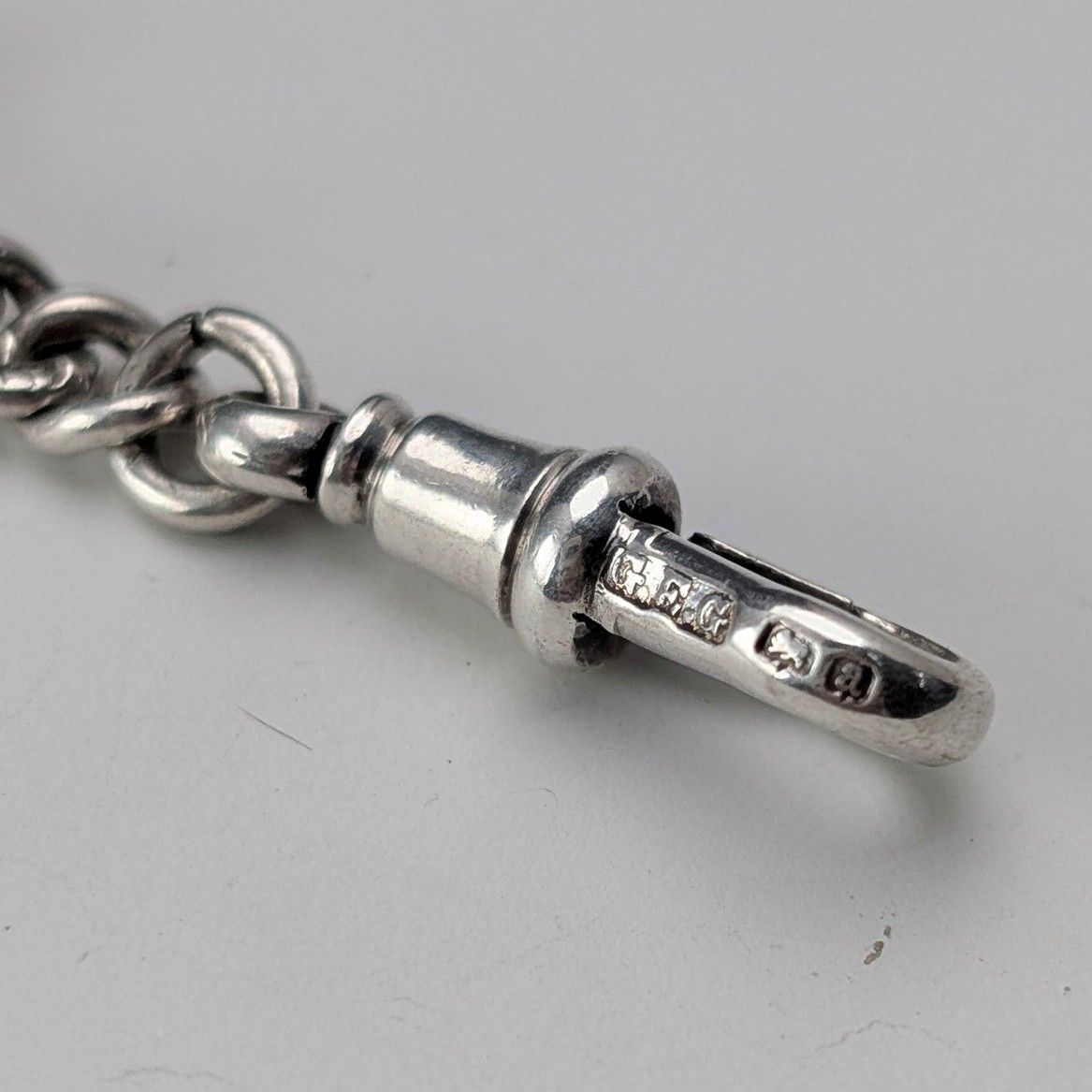 1900年 英国アンティーク 純銀製アルバートチェーン 36g 純銀馬蹄フォブ IMPECCABLEHEALTHCARESERVICES_COM