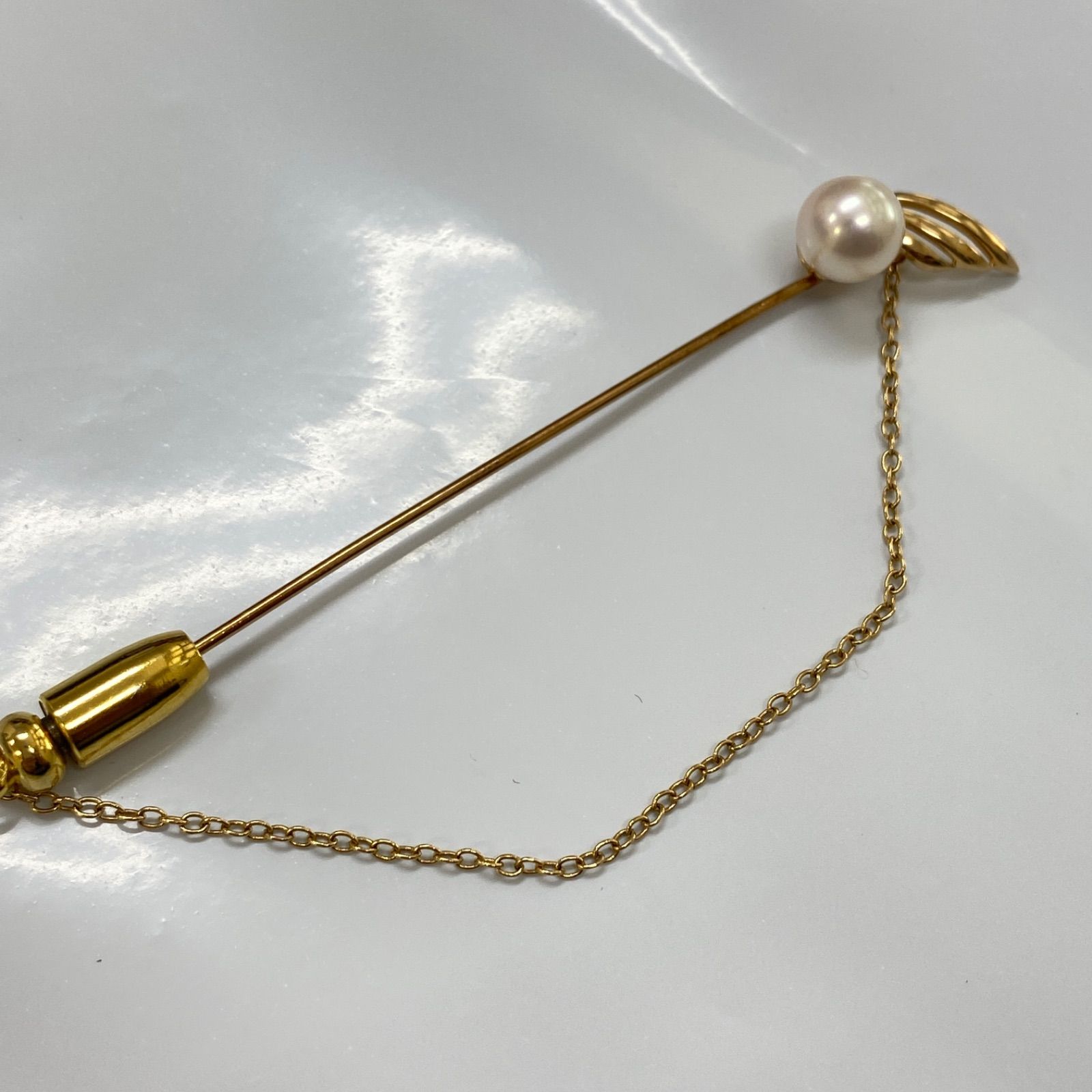 ミキモトブローチ金　14金　パール ミキモトブローチ金 14金 パール MIKIMOTO ミキモト パールブローチ