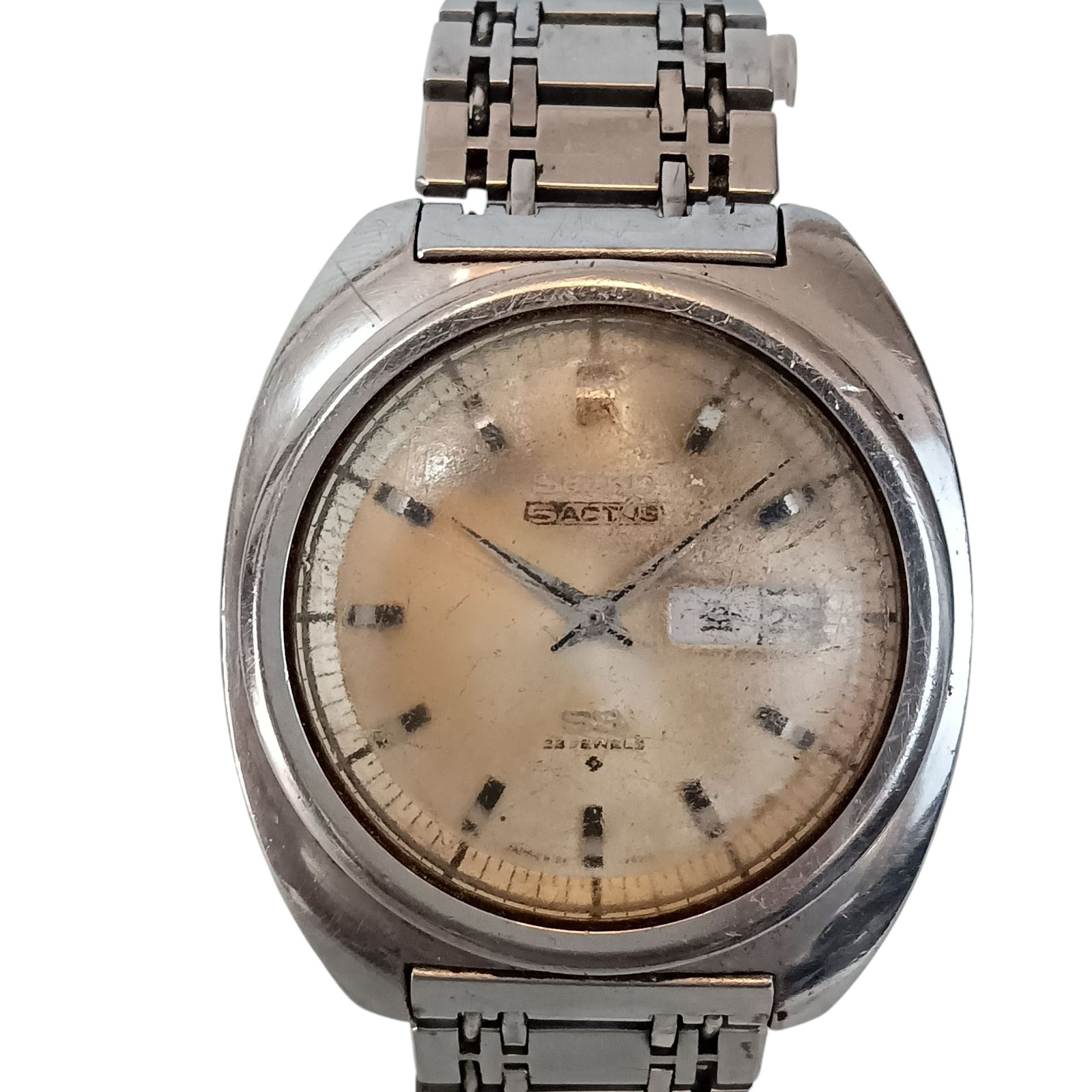 稼働 SEIKO 5ACTUS メンズ腕時計 自動巻き シルバー デイデイト