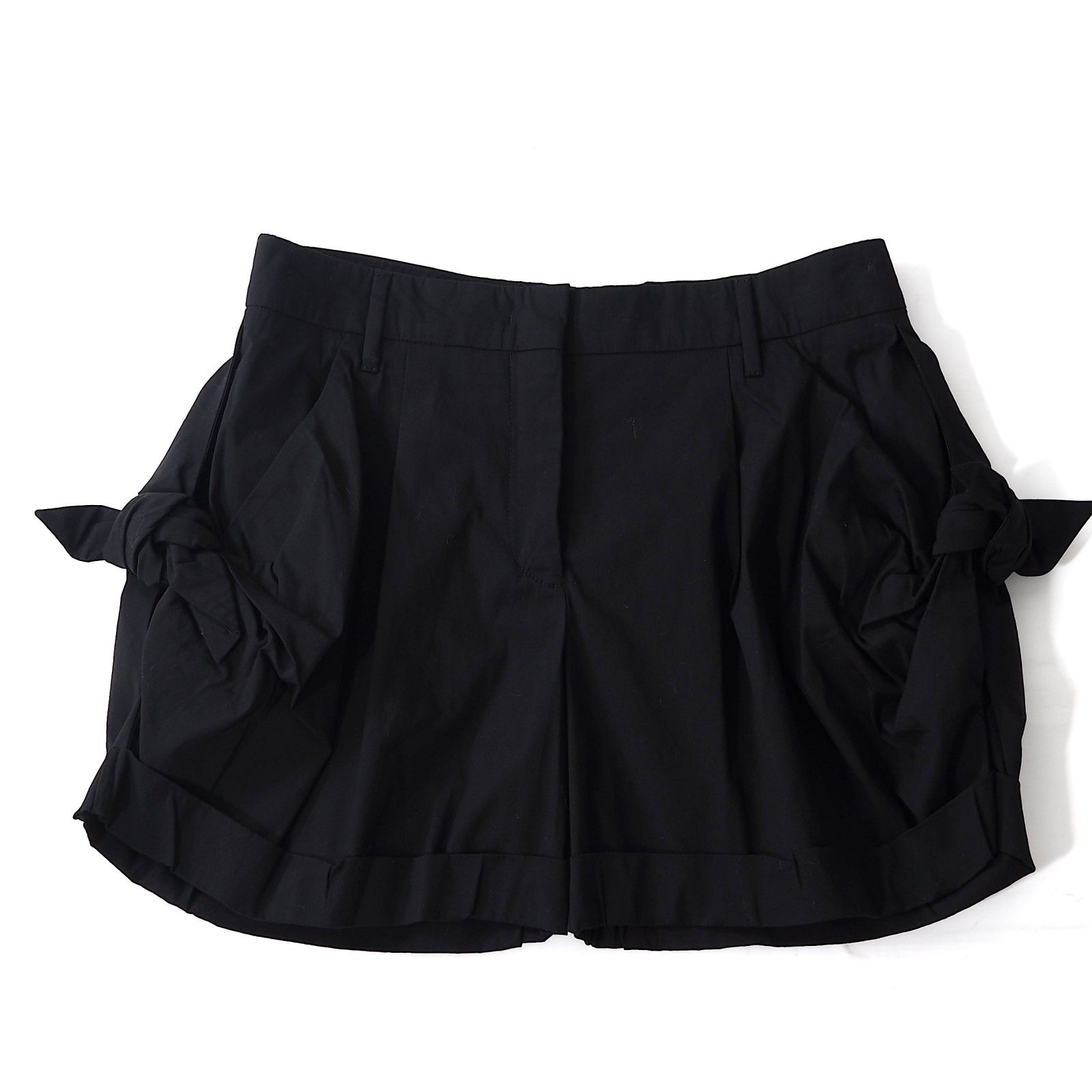 プラダ PRADA リボン ショートパンツ 38 ブラック レディース 3-YC407