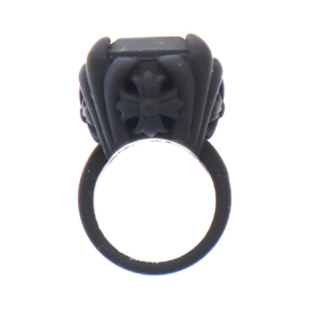 CHROME HEARTS (クロムハーツ) COCL&TAIL PLSTC RING カクテルラバーリング ブラック 13号