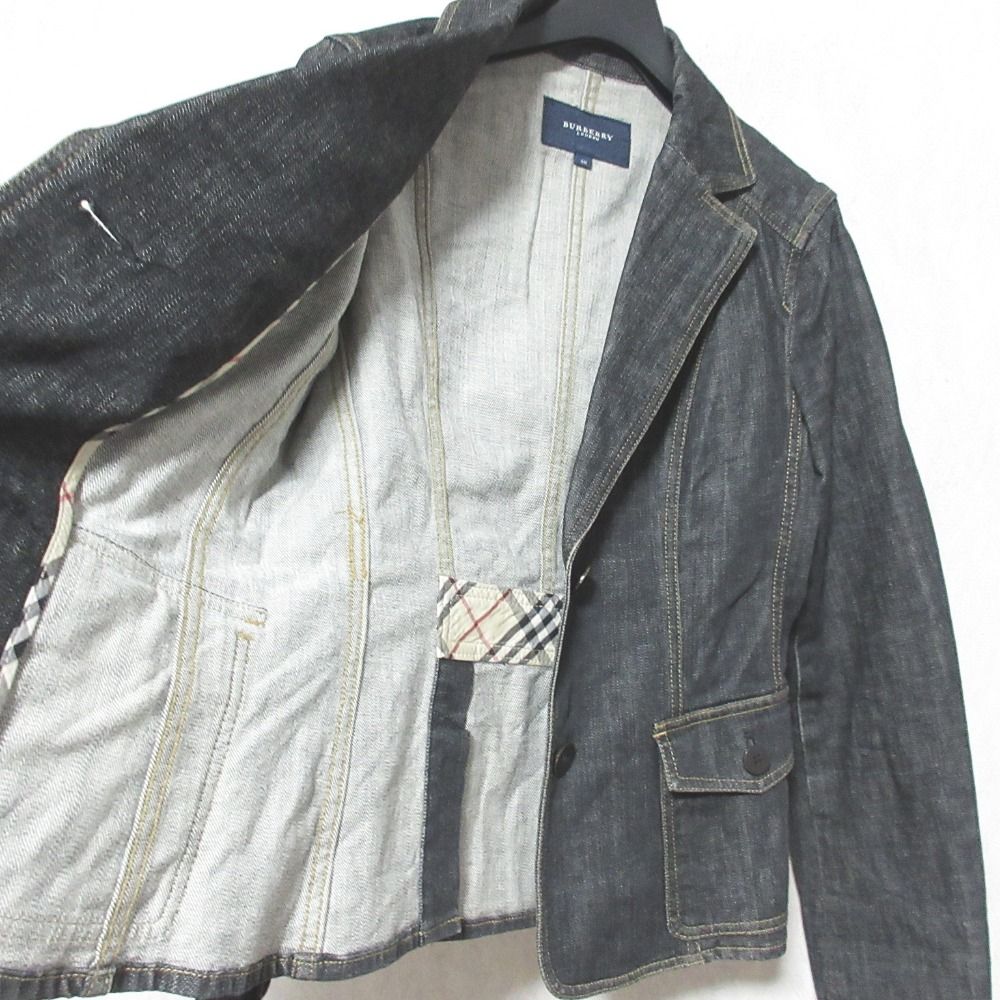 美品　BURBERRY LONDON デニム　ジャケット　ノバチェック　XL BURBERRY LONDON バーバリー デニムジャケット ノバチェック 38
