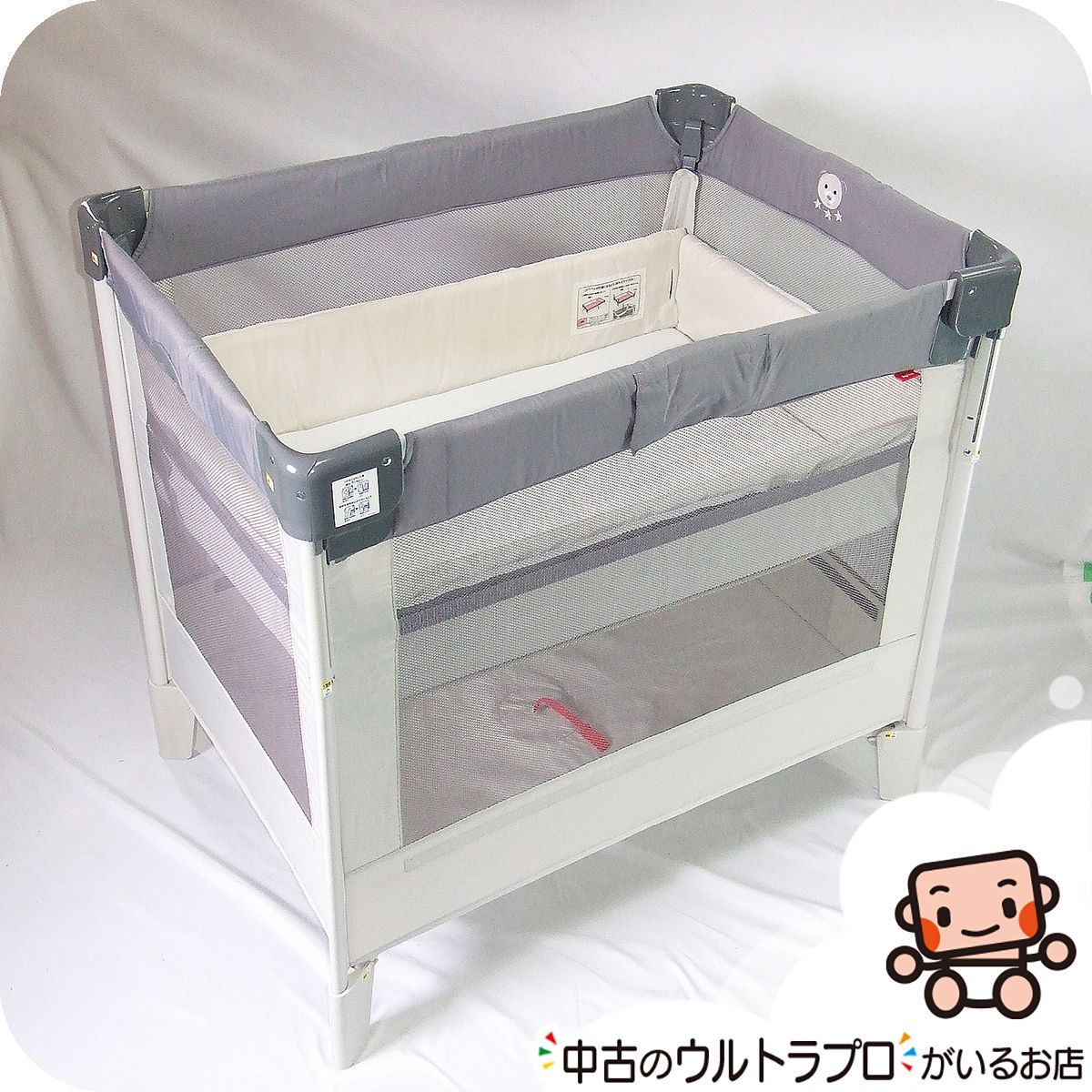 【美品】ココネルエアー AB ベビーベッド アップリカ 中古品 外箱説明書あり お得っ！厳選中古】綺麗 ベビーベッド アップリカ