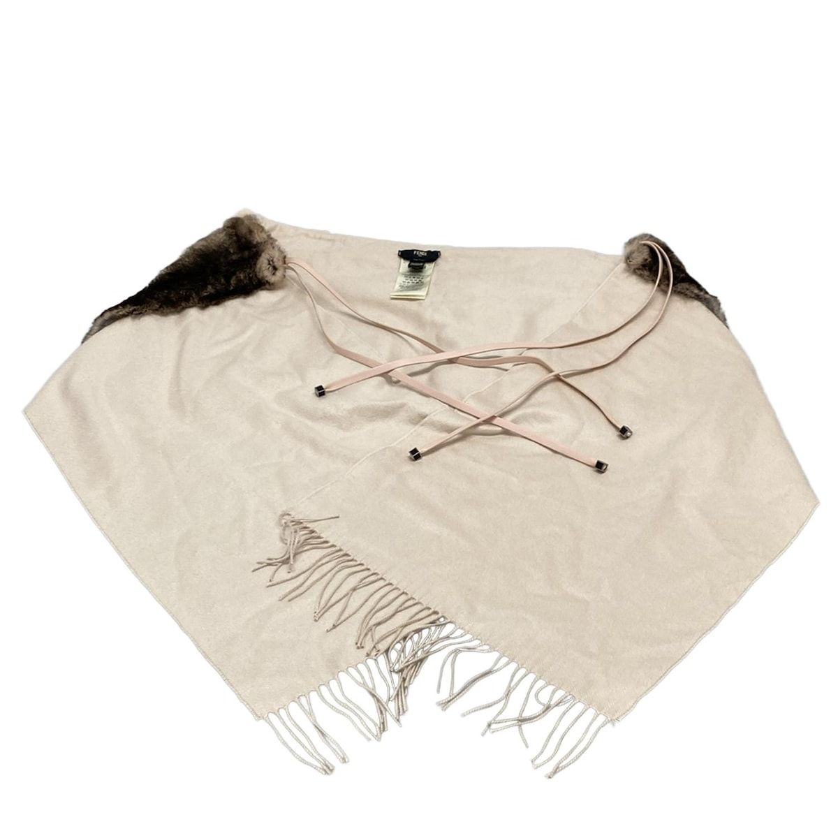 FENDI(フェンディ) マフラー - ライトピンク×ダークブラウン ファー  