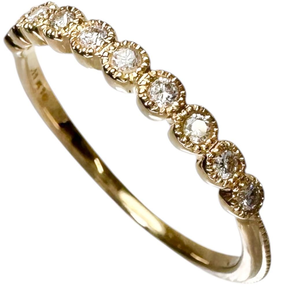 アガット ゴールドリング 11号 アガットk18 ダイヤモンドリング 11号