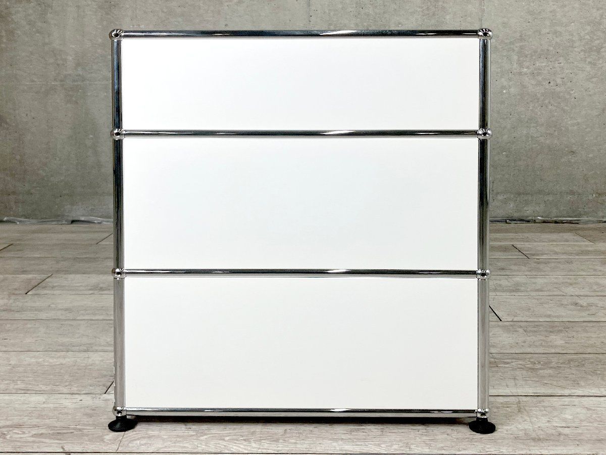 1円~】USMハラー□2連3段キャビネット□ピュアホワイト□サイド 1円~】USMハラー□2連3段キャビネット□ピュアホワイト□サイド
