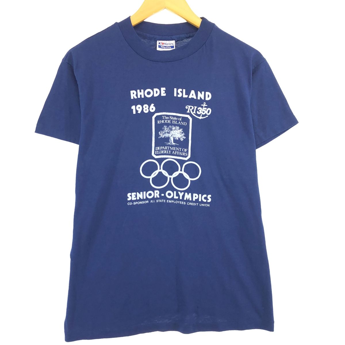 古着 80年代 ヘインズ Hanes Fifty-Fifty 青タグ スポーツプリントTシャツ USA製 メンズL ヴィンテージ/eaa430817