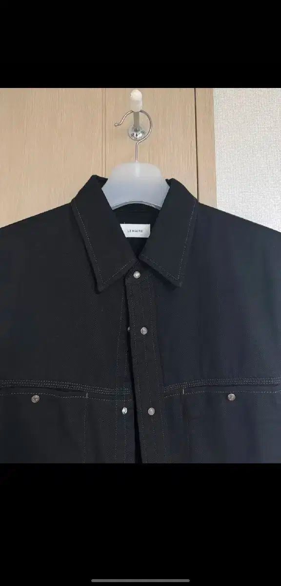 ルメール ブラックデニム スナップシャツ 50