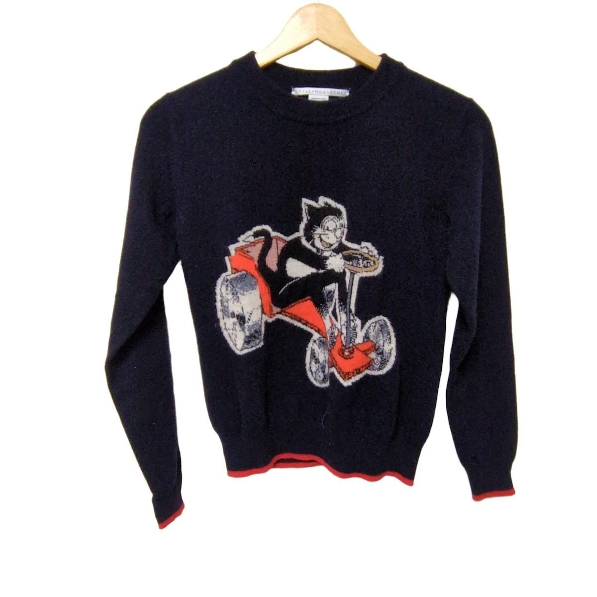 stellamccartney ステラマッカートニー 長袖セーター サイズ36 M レディース - ダークネイビー×レッド×マルチ クルーネック