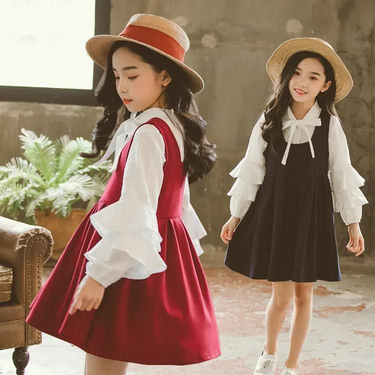 子供服 女の子 ジャンパースカート シャツ キッズ セットアップ