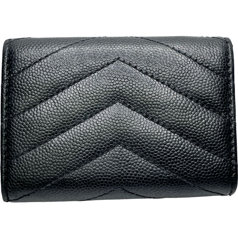 ［美品］SAINT LAURENT カサンドラ YSLロゴ 三つ折り財布 Yves Saint Laurent（イヴ・サンローラン） 極 美品 SAINT LAURENT