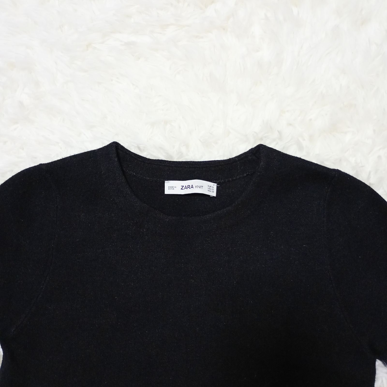 Luna's clothea ZARA ザラ ニットワンピース 黒 長袖 金ボタン