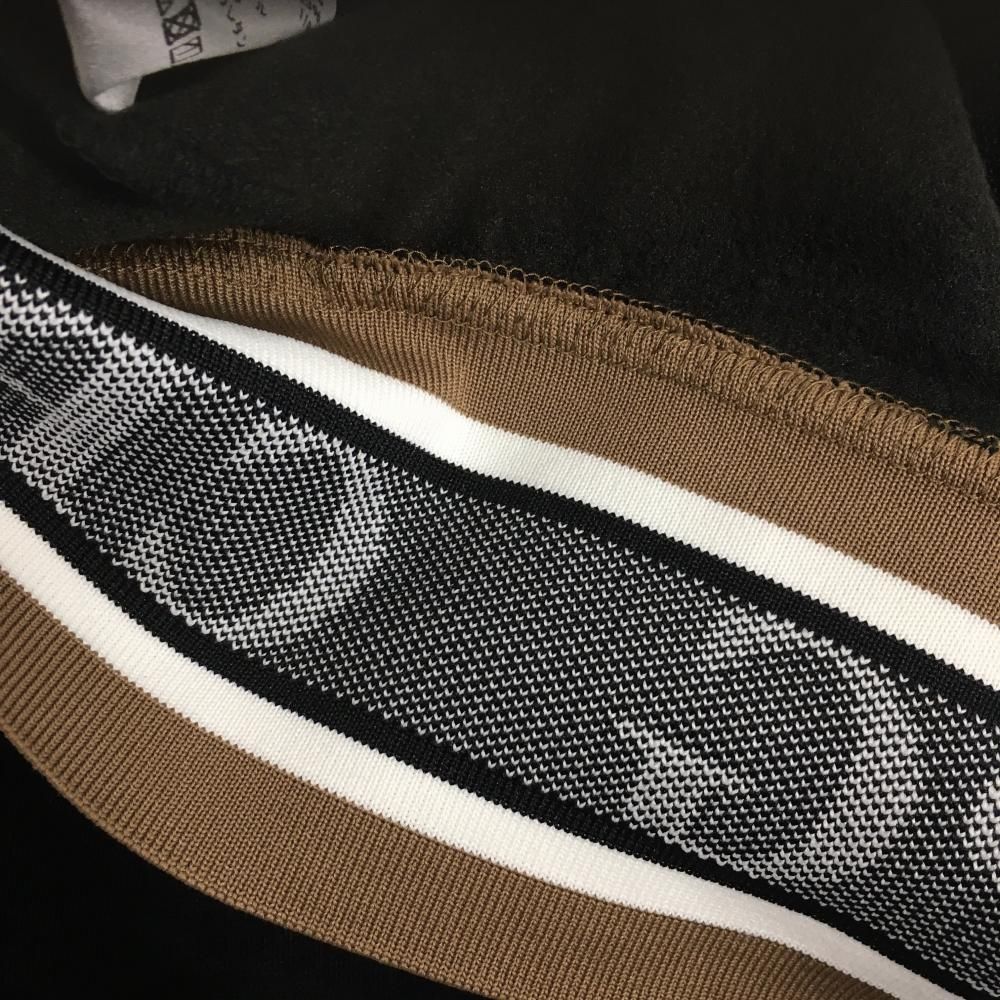 新品】CPG ハイネックブルゾン 黒 ハーフジップ 立体ロゴ 裏微起毛 裾