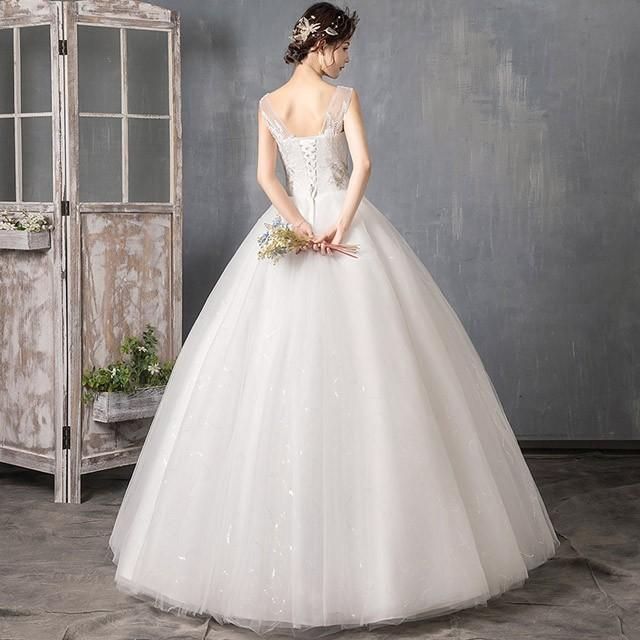 レディース プリンセスライン 結婚式花嫁 ウェディングドレス レース 