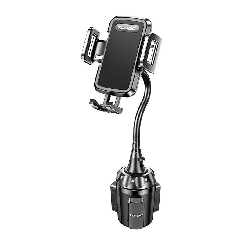 【新品】 TOPGO スマホホルダー 車 ドリンクホルダー 車載ホルダー カップホルダー スマホスタンド 車 【柔軟なアーム・シフトの妨げにならない】 車載 携帯ホルダー 縦・横・上下・左右自在調節 iPhone 16 Pro Max/Galaxy S23 1