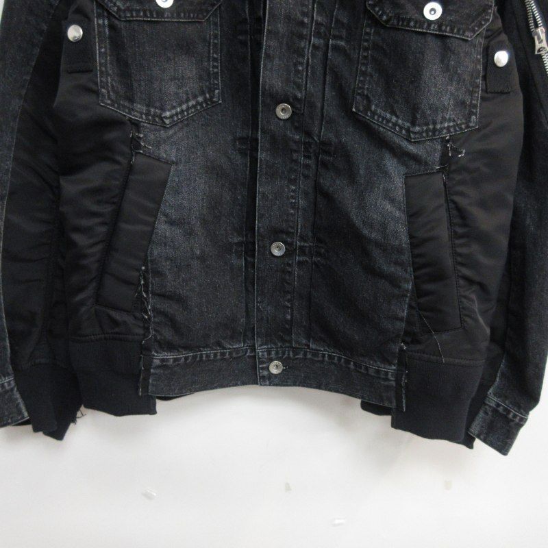 sacai サカイ　ドッキング　デニム　ジャケット　ブラック sacai 19AW 裏地チェック ドッキング デニム ジャケット 2 サカイ