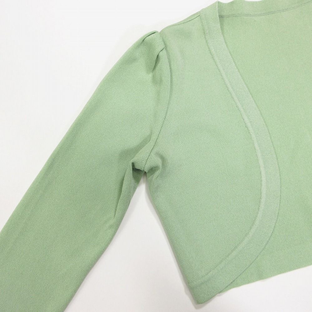 ルネ Rene ニット ボレロ カーディガン 長袖 ストレッチ カットソー トップス 34 XS ライトグリーン ur79 【中古】 ルネ Rene ニット ボレロ カーディガン 長袖 ストレッチ