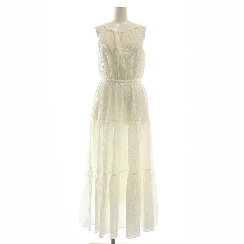 シェリエ sheller halter neck long dress ワンピース ロング ノースリーブ F ホワイト |HK OS