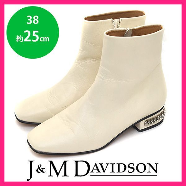 ❀色Ju0026M DAVIDSON チェーンヒール ショートブーツ 38(約25cm) - ブーツ