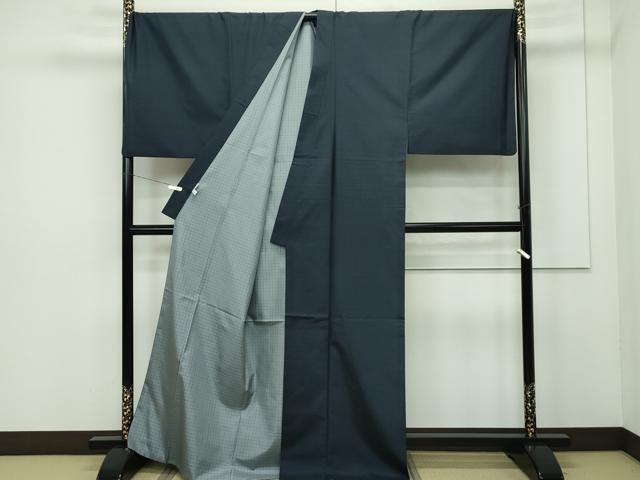 平和屋本店□極上 男性 銀座もとじ キングサイズ 本場大島紬 泥染め