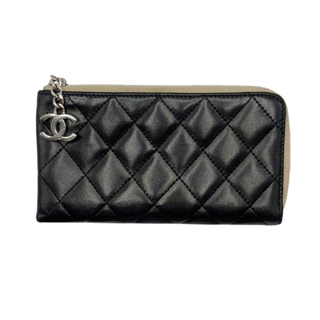 シャネル ココマークチャーム マトラッセ 長財布 ポーチ