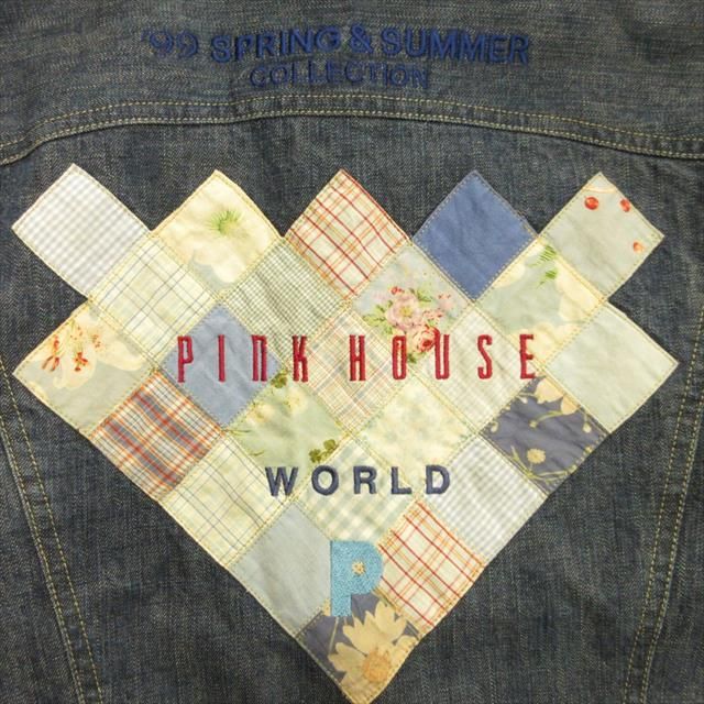 美品♪ ピンクハウス コレクション限定 デニムジャケット 99s パッチワーク 99ss ピンクハウス PINK HOUSE ロゴ パッチワーク デニム