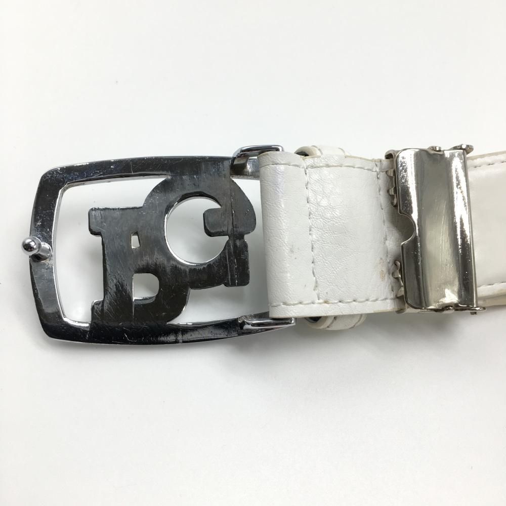 パーリーゲイツ ベルト 白×シルバー ロゴバックル レディース
