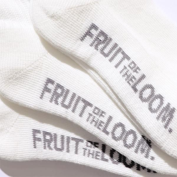 フルーツオブザルーム【FRUIT OF THE LOOM】16309000 フルーツロゴ刺繍クオーターソックス 靴下 23-25cm ショートソックス ハーフソックス ソックス レディース 3色セット