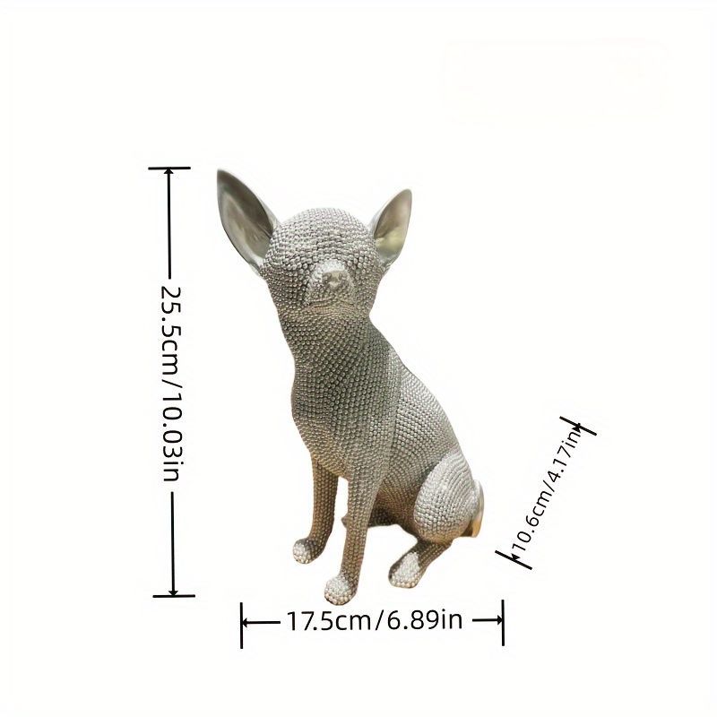 オブジェ チワワ 犬 エレガント ビーズ 装飾 おしゃれ かわいい インテリア 置物 オーナメント 動物 アニマル プレゼント ゴールド 黒 4-7