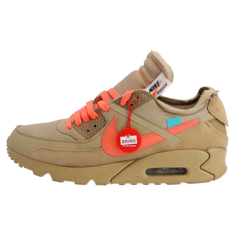 NIKE (ナイキ) ×OFF-WHITE THE 10 AIR MAX 90 Desert Ore オフホワイト エアマックス90 デザートオレ ローカットスニーカー ブラウン US10.5/28.5cm AA7293-200